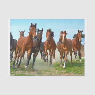 Papier Mousseline Véritable (pas AI) Image de chevaux galopants