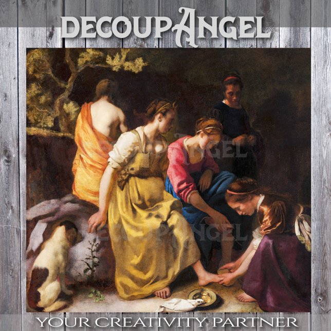 Papier Mousseline Vermeer- Diana et sa page de découpage des nymphes (Créateur téléchargé)