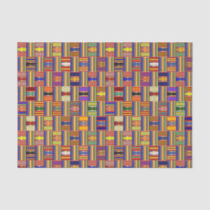 Papier Mousseline Verre coloré africain Kente K45