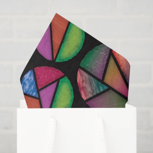 Papier Mousseline Verre Tissu Design moderne Fenêtre traditionnelle (Sac cadeau)