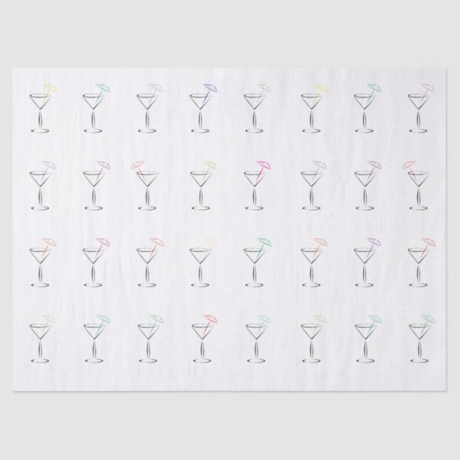 Papier Mousseline Verres à la mode frais de Martini (Recto)