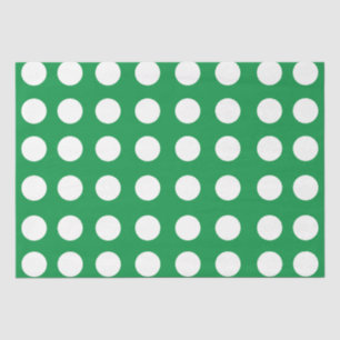 Papier Mousseline Vert blanc Polka Dot Classic Élégant