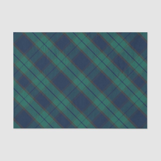 Papier Mousseline Vert bleu classique noir de plaid de tartan de (Recto)