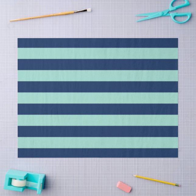 Papier Mousseline Vert clair et Bleu marine (Artisanat)