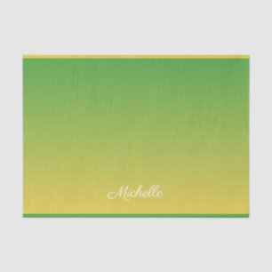 Papier Mousseline Vert et jaune foncé personnalisé