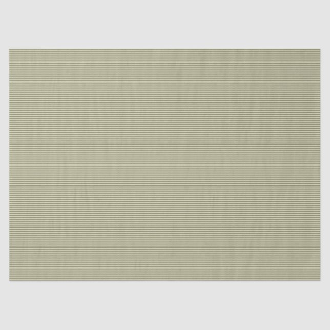 Papier Mousseline Vert olive et fines rayures bronzantes (Recto)
