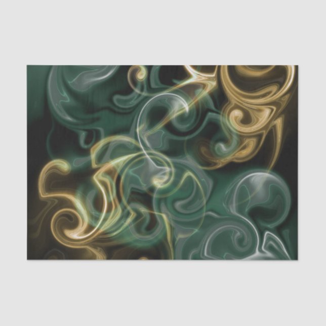 Papier Mousseline vert, or, rouge et noir brillant de couleur festiv (Recto)