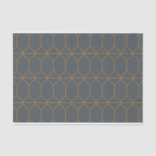 Papier Mousseline Vert, or, simple, rétro, élégante illustration (Recto)
