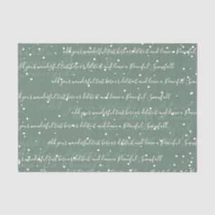 Papier Mousseline Vert sage Jour élégant du texte de script person