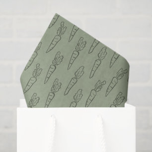 Papier Mousseline Vert sauge Boho motif de Pâques carotte printemps