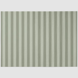 Papier Mousseline Vert sauge clair et foncé rayé