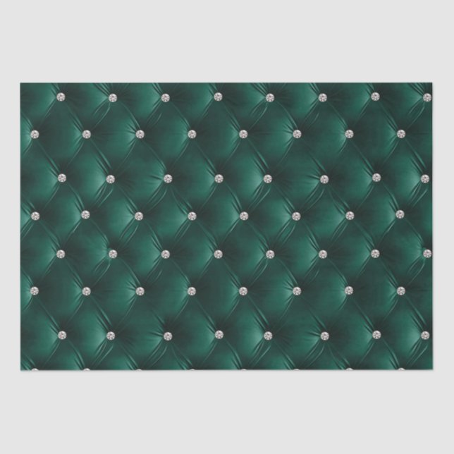 Papier Mousseline Vert Turquoise Chic Faux Velvet (Recto)