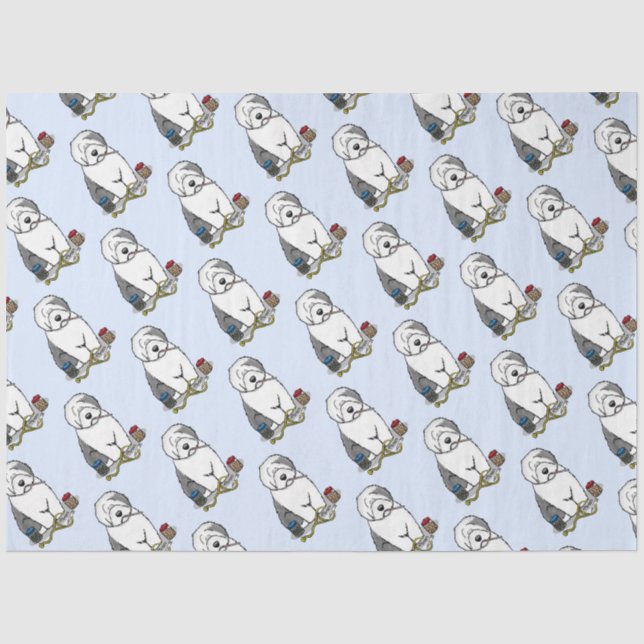 Papier Mousseline Vétérinaire Vieux Anglais Berger Gris 1 Cute Vet (Recto)