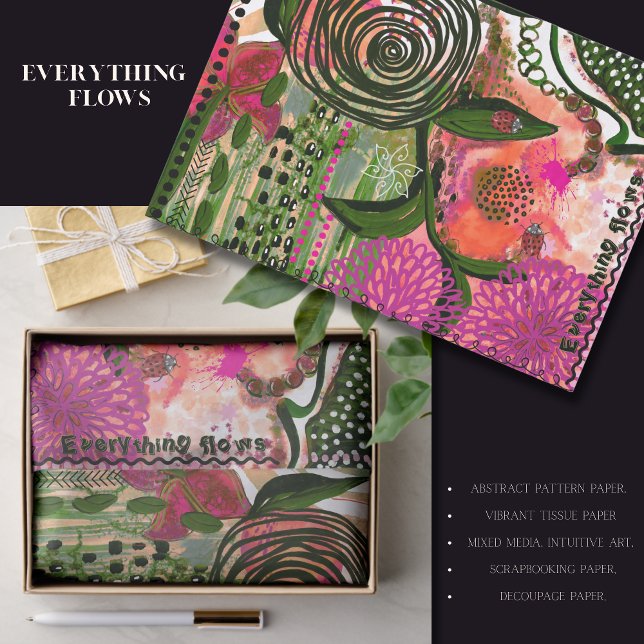 Papier Mousseline Vibrant Abstract Art Tissue Paper for Scrapbooking (Vibrant Abstract Art Tissue Paper for Scrapbooking)