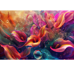 Papier Mousseline Vibrant Calla Lillie Translucide Bubble Decoupage