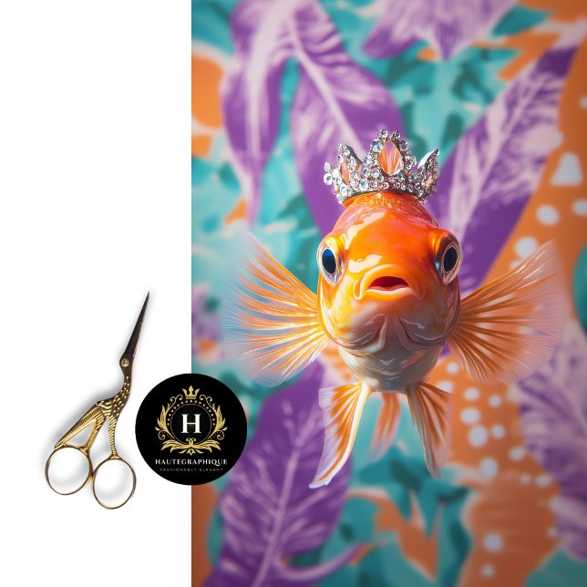 Papier Mousseline Vibrant dédécoupage Vintage de poisson floral (Créateur téléchargé)