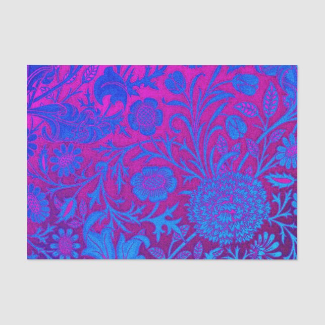 Papier Mousseline Vibrant, ombre, Art nouveau, William Morris, viole (Recto)