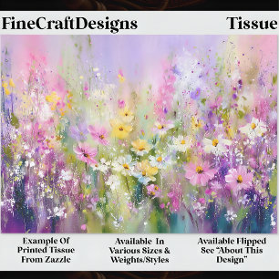 Papier Mousseline Vibrant Wildflower Spring Meadow DZ6R Découpage