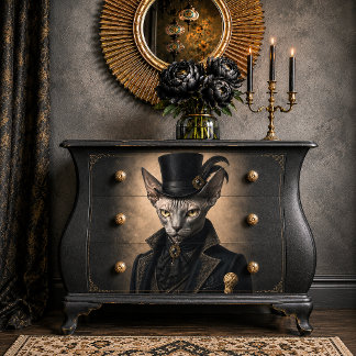 Papier Mousseline Victorian Sphynx Cat Gentleman Decoupage Tissue