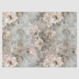 Papier Mousseline Victorien Shabby Chic Fleurs Peintes Découpage