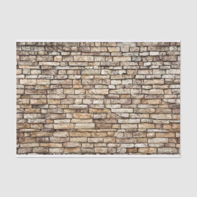 Papier Mousseline Vieille texture en pierre de mur de briques (Recto)