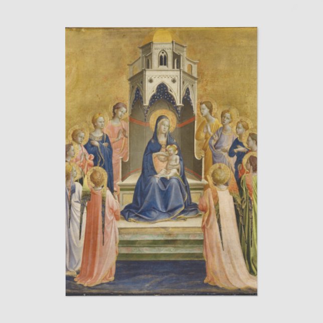 Papier Mousseline Vierge avec enfant et douze anges par Angelico (Recto)