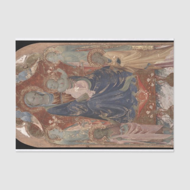 Papier Mousseline Vierge et enfant avec Saint John, Rosello Franchi (Recto)