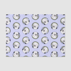 Papier Mousseline Vieux anglais Sheepdog Puppy Painpy Pet Dog Art