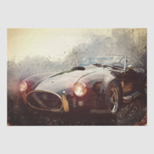 Papier Mousseline Vieux Classic Cobra Sports Voiture Aquarelle Décou