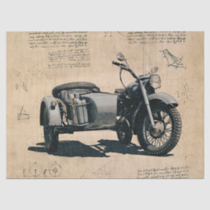 Papier Mousseline Vieux découpage de moto Vintage
