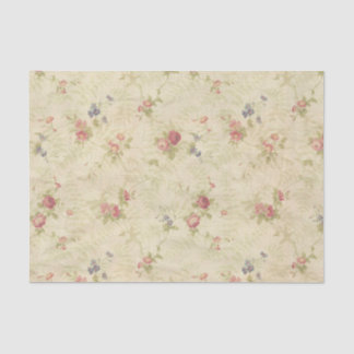 Papier Mousseline Vieux motif affligé de tissu de roses vintages