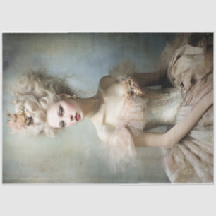 Papier Mousseline Vieux Portrait de beauté féminin