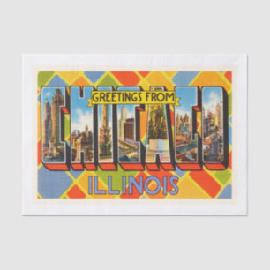 Papier Mousseline Vieux souvenir de Vintage voyage de Chicago