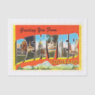 Papier Mousseline Vieux souvenir de Vintage voyage de Denver le
