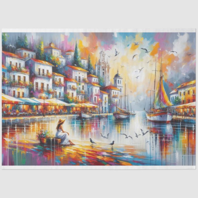 Papier Mousseline Villas balnéaires côtières Découpage (Recto)