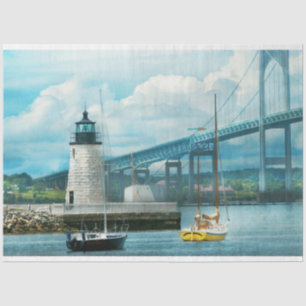 Papier Mousseline Ville - Newport RI - Le phare de Newport