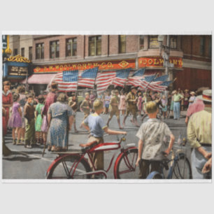 Papier Mousseline Ville - Watertown WI - Parade de petite ville 1941