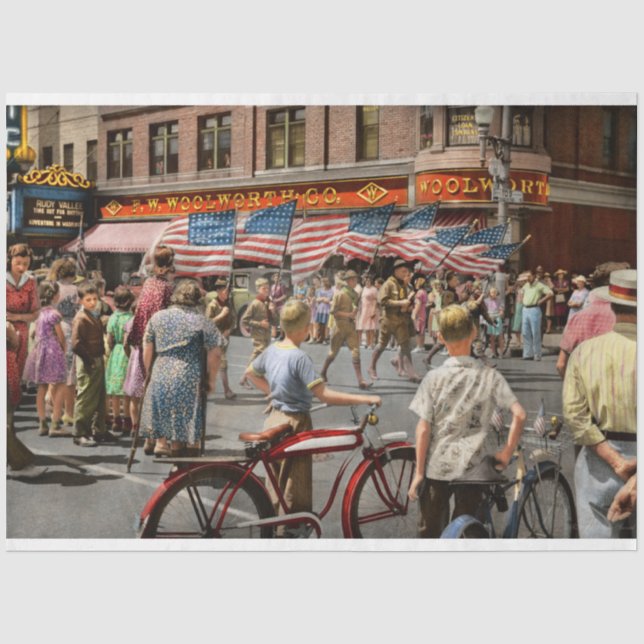 Papier Mousseline Ville - Watertown WI - Parade de petite ville 1941 (Recto)