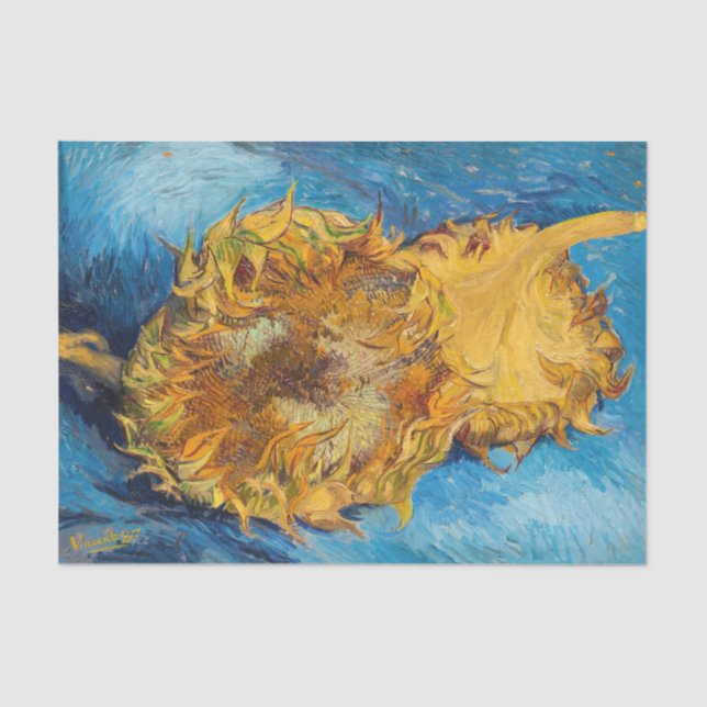 Papier Mousseline Vincent van Gogh - Deux tournesols coupés (Recto)