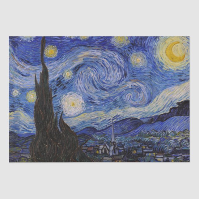 Papier Mousseline Vincent Van Gogh - La nuit étoilée (Recto)