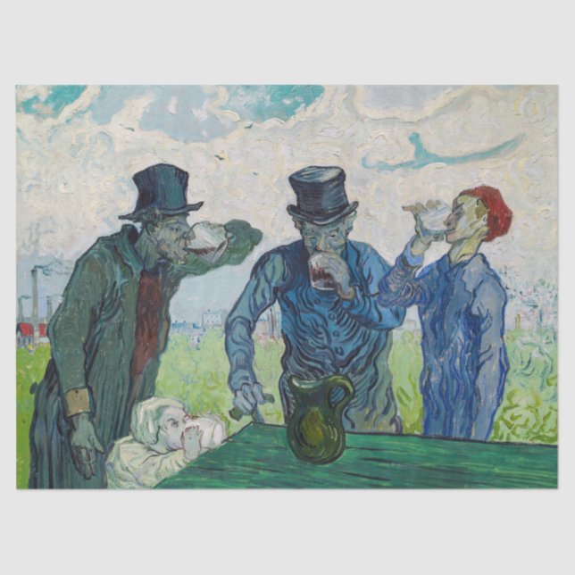 Papier Mousseline Vincent van Gogh - Les buveurs, après Daumier (Recto)
