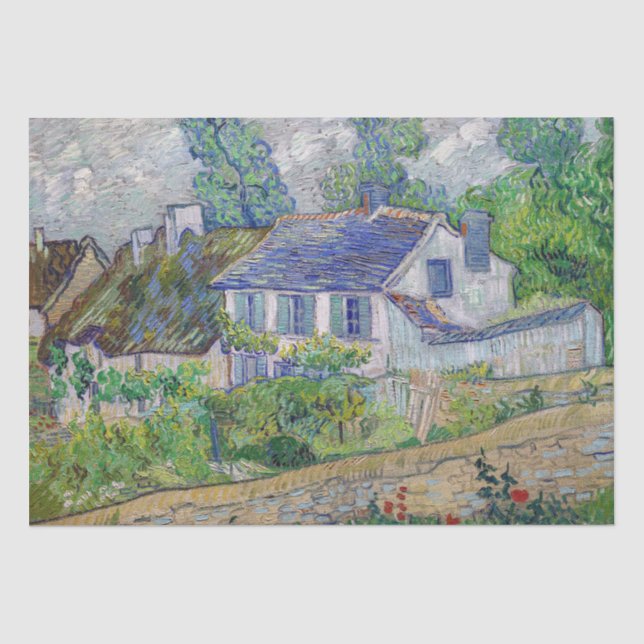 Papier Mousseline Vincent van Gogh - Maisons à Auvers (Recto)