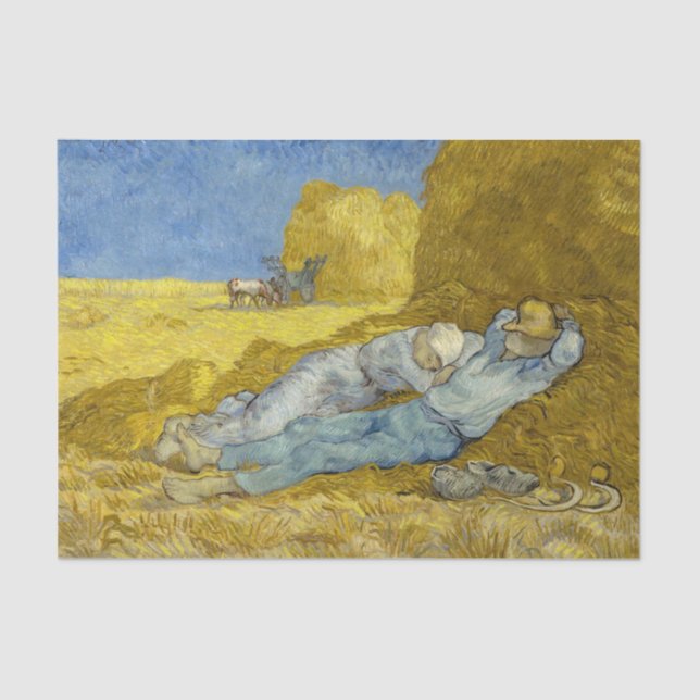 Papier Mousseline Vincent Van Gogh - Mion, Repos / Travail / Siesta (Recto)