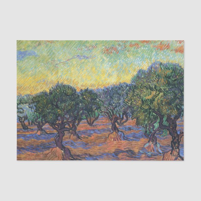 Papier Mousseline Vincent Van Gogh Olive Grove Impressionnisme Art (Recto)