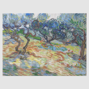 Papier Mousseline Vincent van Gogh - Oliviers : Ciel bleu vif