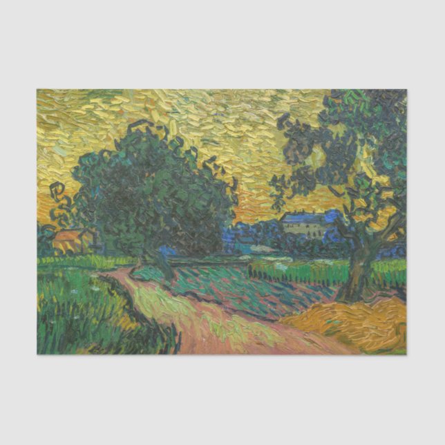 Papier Mousseline Vincent van Gogh - Paysage à Twilight (Recto)