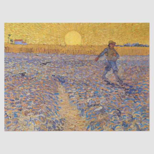 Papier Mousseline Vincent van Gogh - Sower avec réglage Sun (Recto)