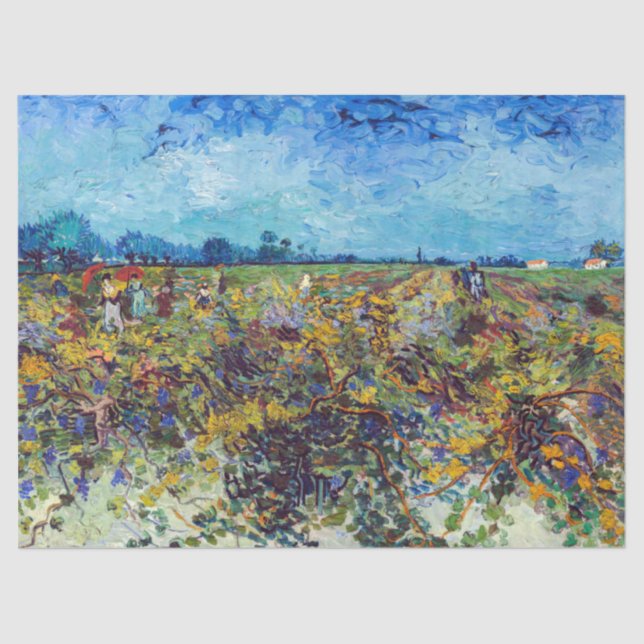 Papier Mousseline Vincent van Gogh - Vignoble vert (Recto)