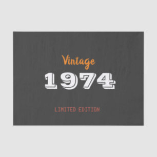 Papier Mousseline Vintage 1974 édition limitée 50e cadeau d'annivers