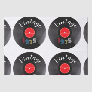 Papier Mousseline Vintage 1975 Retro Stripe Record 50e anniversaire